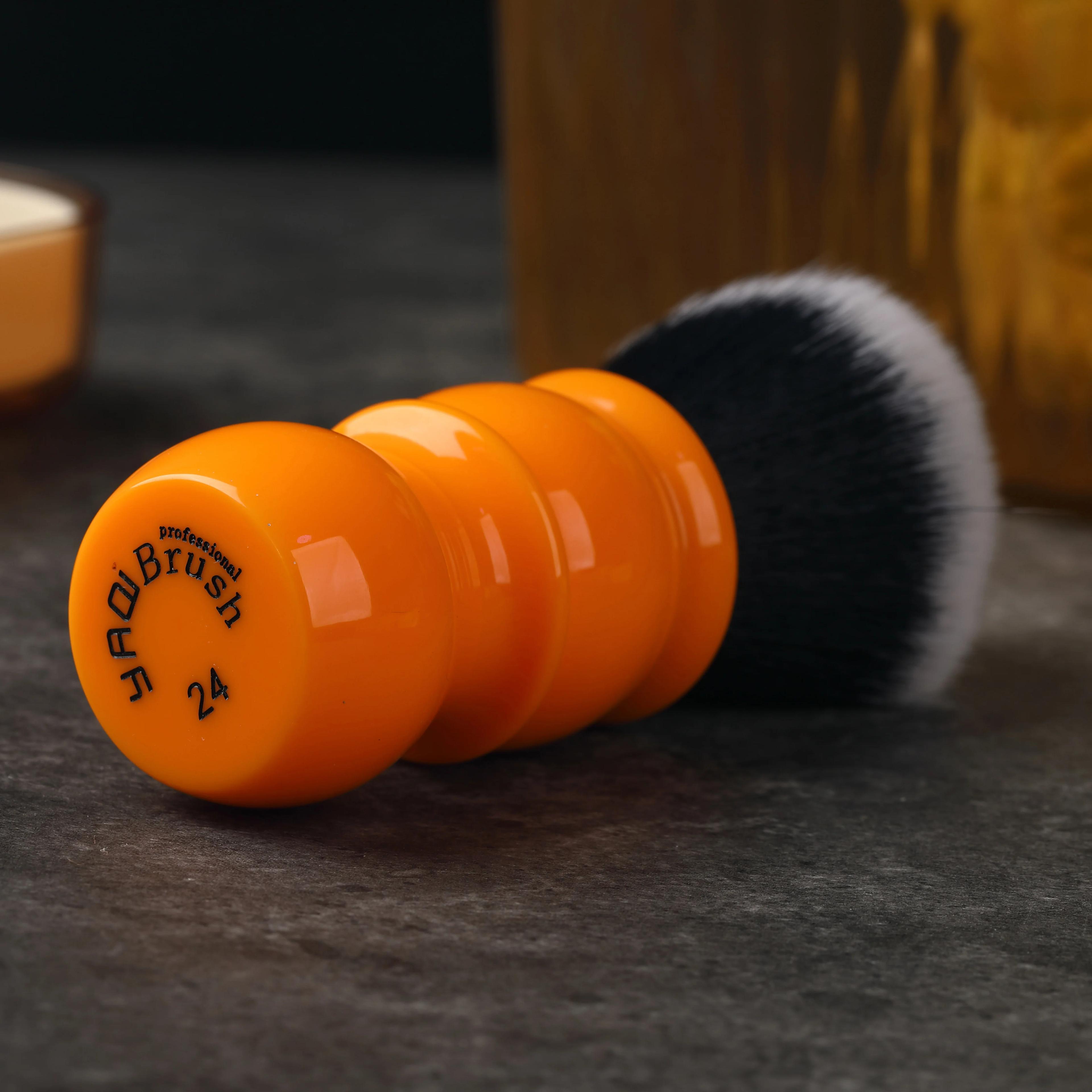 Yaqi – brosses de rasage à poignée Orange, 24mm, cheveux synthétiques doux, bon nœud de smoking