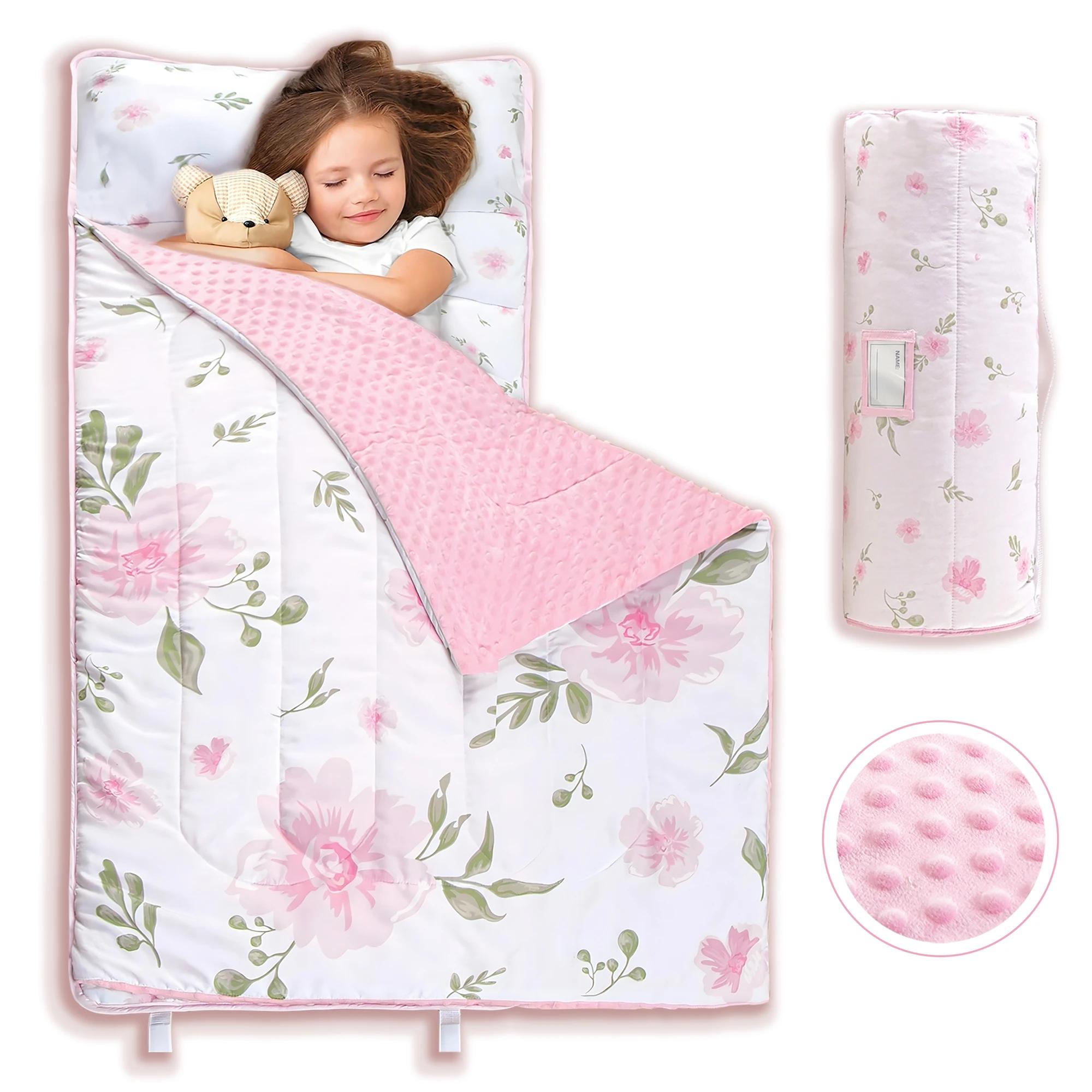 Tapis de couchage en polymères personnalisés pour la sieste des tout-petits avec oreiller, literie C
