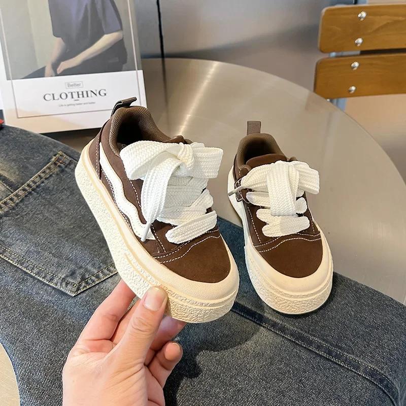 Baskets basses décontractées pour enfants - Semelles souples, style coréen unisexe printemps