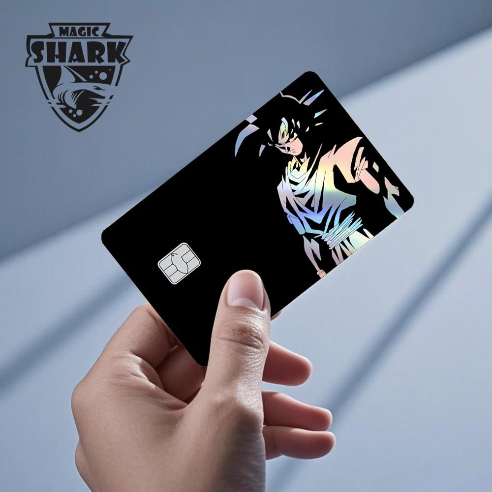 Magic Shark Goku végéta Cool brillant holographique Laser carte de crédit débito autocollant Film co
