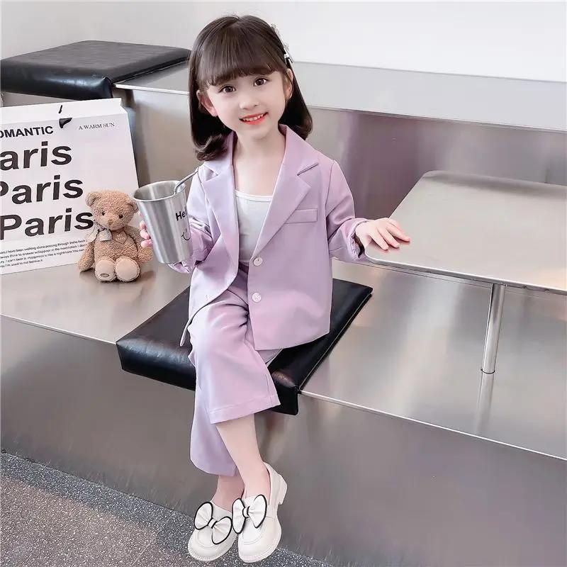 Blazer en coton pour enfants, nouvelle collection, fin, à manches longues, 2 pièces, créatif, respir