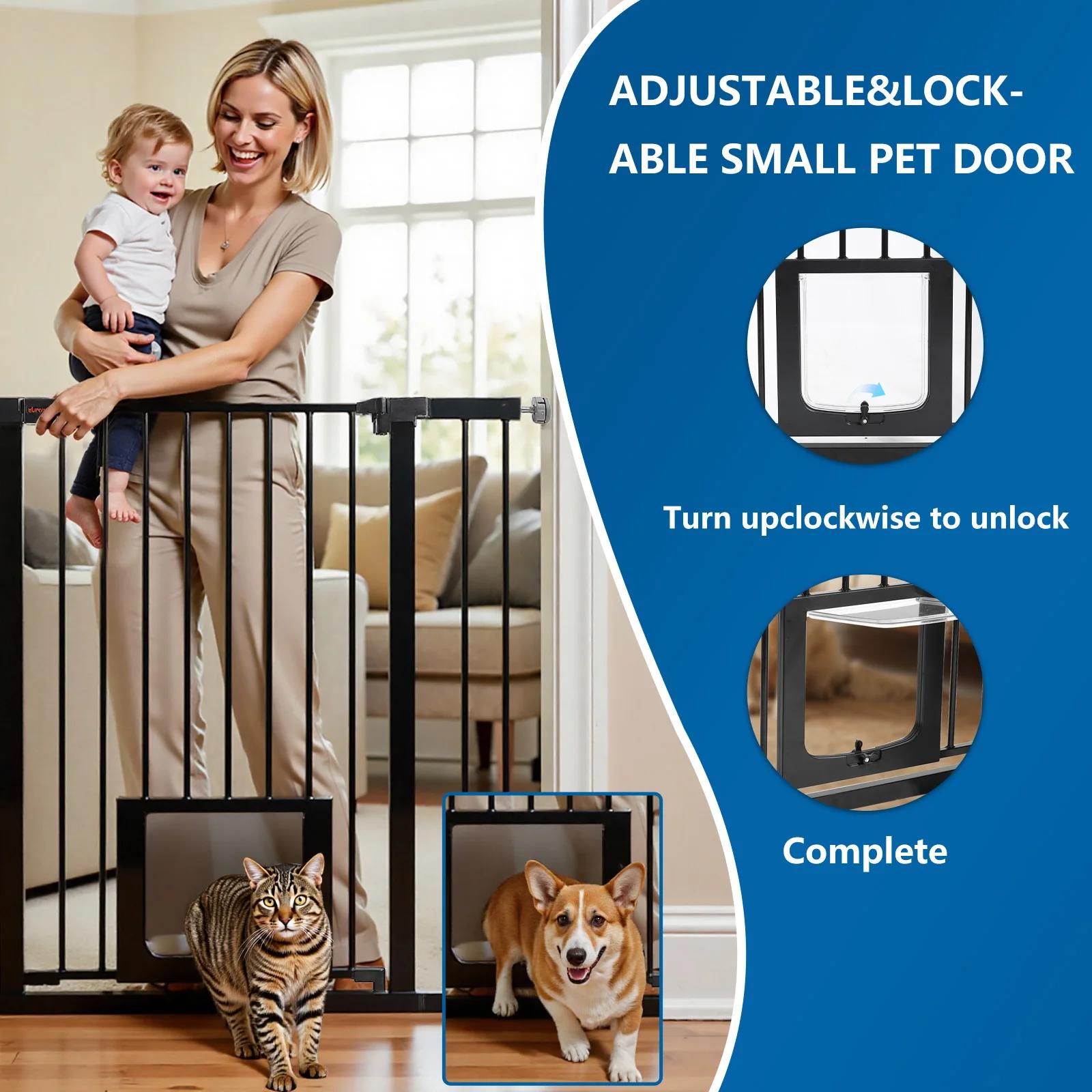Porte bébé pour portes et escaliers, montage sous pression, sans perçage, porte de sécurité en métal