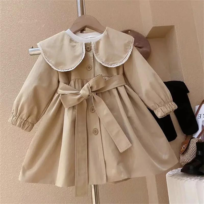 Manteaux Trench pour Filles, Manteaux Longs Coupe-Vent Mignons pour Bébés, Vestes Tendance Cintrées 