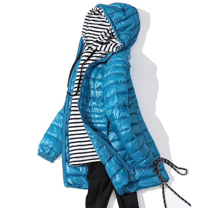 Femmes vestes bouffantes ultralégère canard doudoune nouveau automne hiver chaud Portable à capuche 