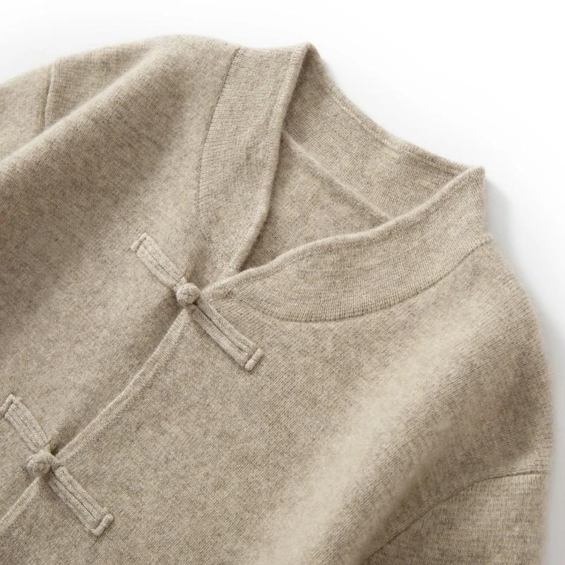 Cardigan rétro Tang pour homme, pull en cachemire, veste rembourrée tricotée, costume décontracté, 1