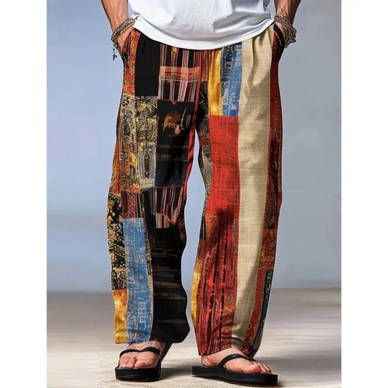 Pantalons pour hommes pantalons d'été pantalons de plage cordon taille élastique impression 3D rayur