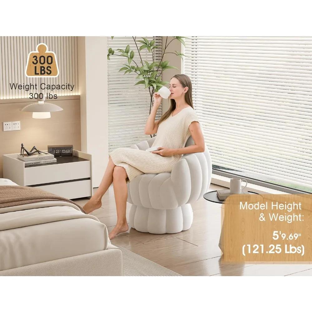 Ensemble de 2 chaises de canapé d'appoint pivotantes modernes à 360 degrés du milieu du siècle, chai