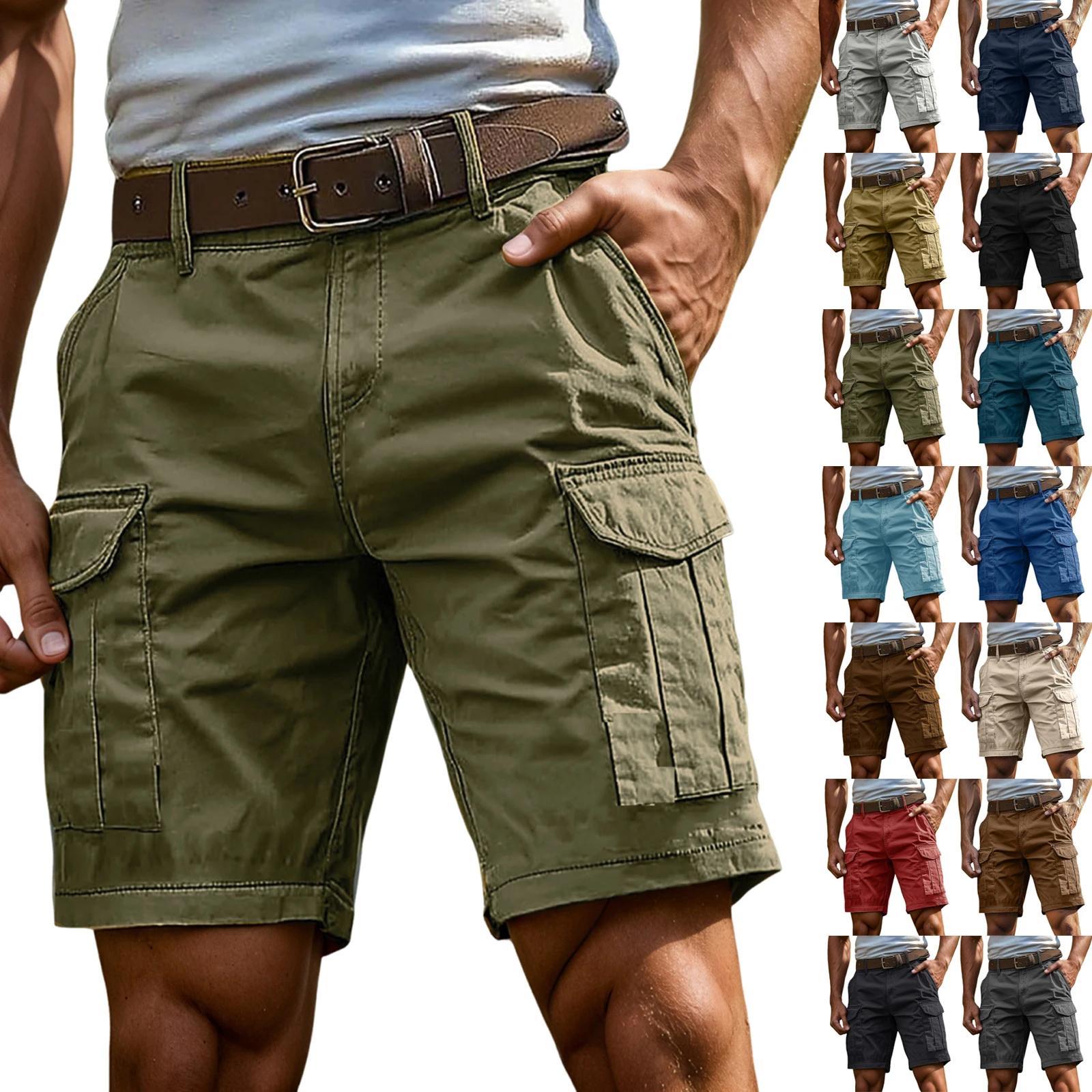 Shorts cargo d'été pour hommes, décontractés et élégants, shorts athlétiques à jambe droite, plusieu