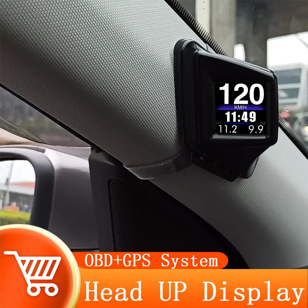 HUD OBD2 + GPS ordinateur de bord affichage tête haute tachymètre de voiture Turbo pression d'huile 