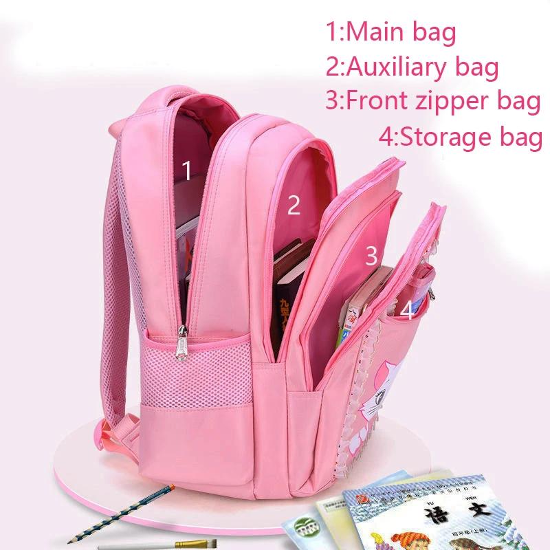 Sac à dos pour enfants rose chat mignon maternelle enfant sac d'école sac à dos fille étudiant adole