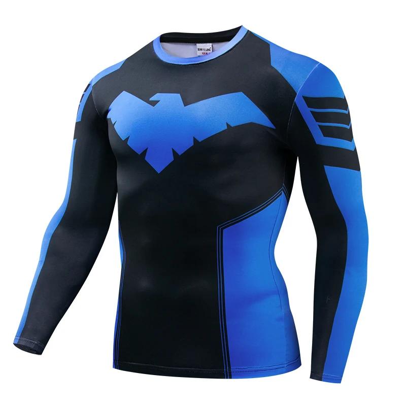 3D Nightwing hommes t-shirt course chemises à séchage rapide hommes Compression T-Shirts vêtements d
