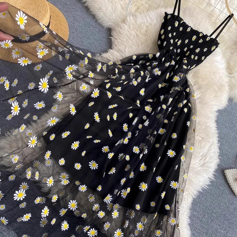 YuooMuoo – robe de soirée en maille pour femmes, nouvelle mode coréenne, imprimé Floral, bretelles S