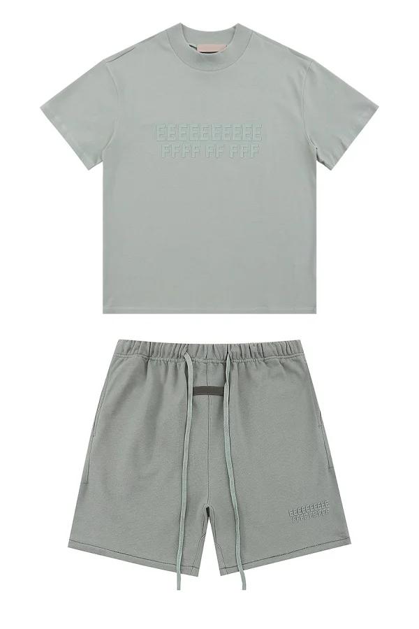 Ensemble classique de t-shirts et shorts d'été de haute qualité avec imprimé lettres double ligne, 1