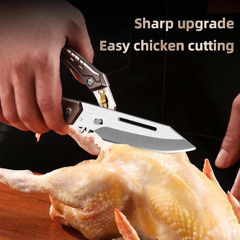 Ciseaux de cuisine puissants pour os de poulet, tout en acier, coupe multifonctionnelle pour la mais