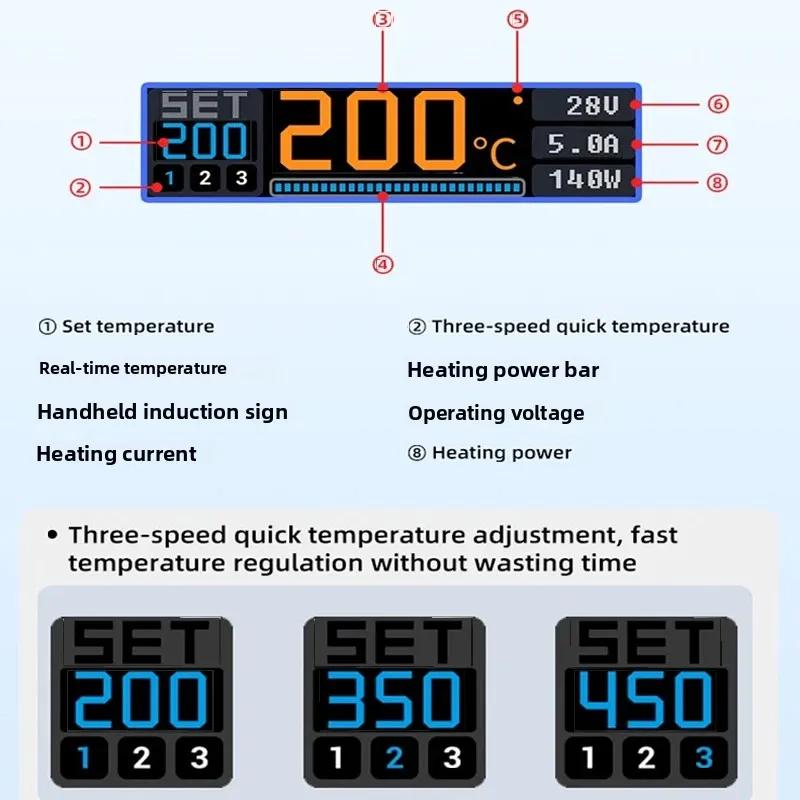 ALIENTEK T90 fer à souder intelligent 140W affichage numérique Portable sommeil automatique PCB préc