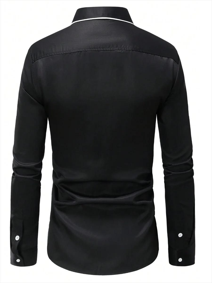Chemise à manches longues et revers pour hommes, Simple et décontractée, chemise de danse de rue, ta