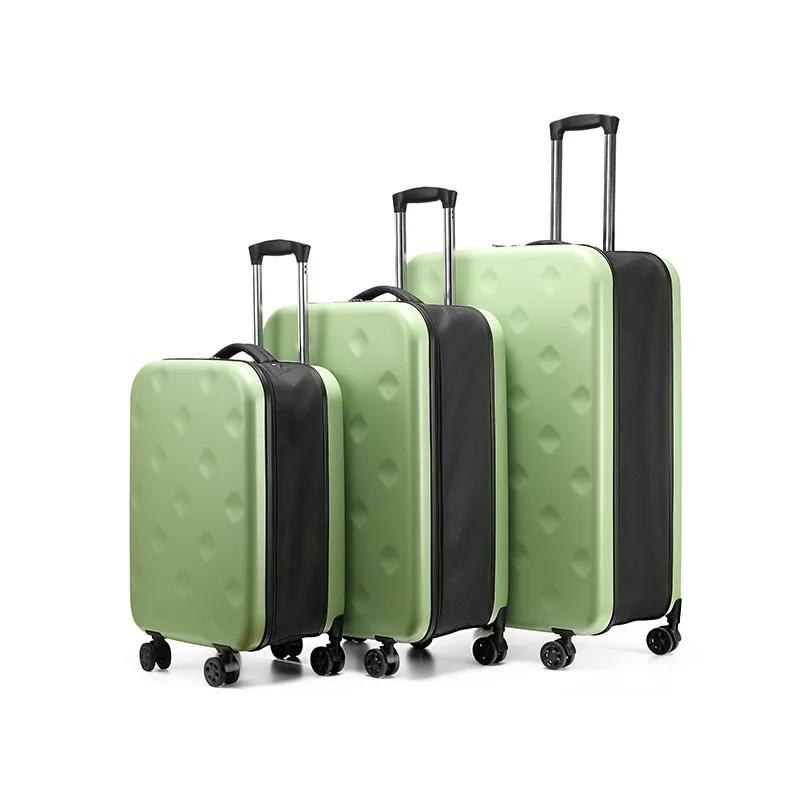 Valise à roulettes pliable à 4 roues avec poignée rétractable, valise de rangement portable, serrure