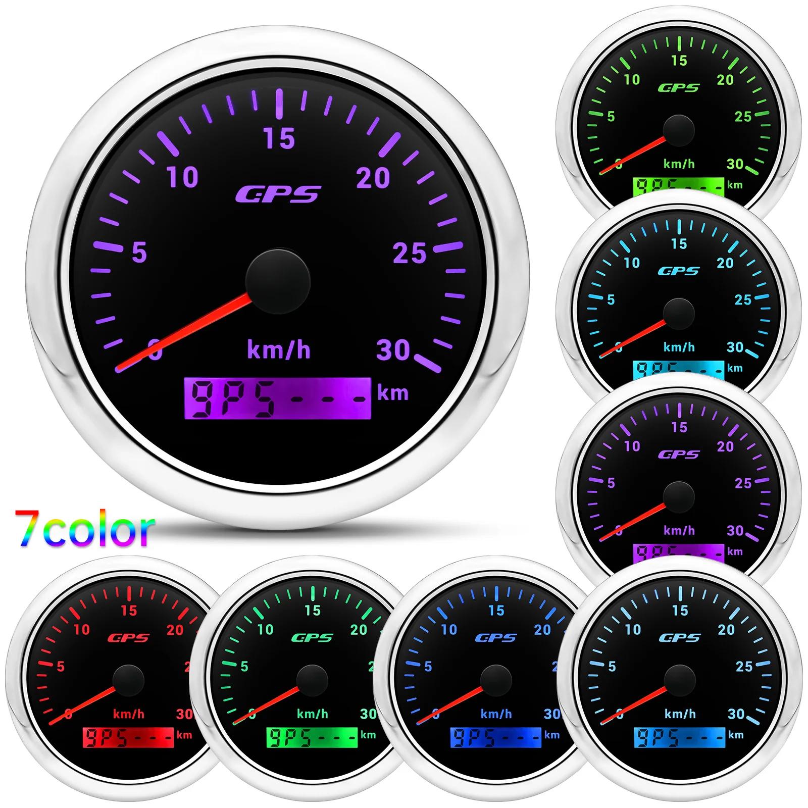 Jauge de compteur de vitesse GPS pour moto, bateau marin, camion, compteur de vitesse, antenne GPS, 