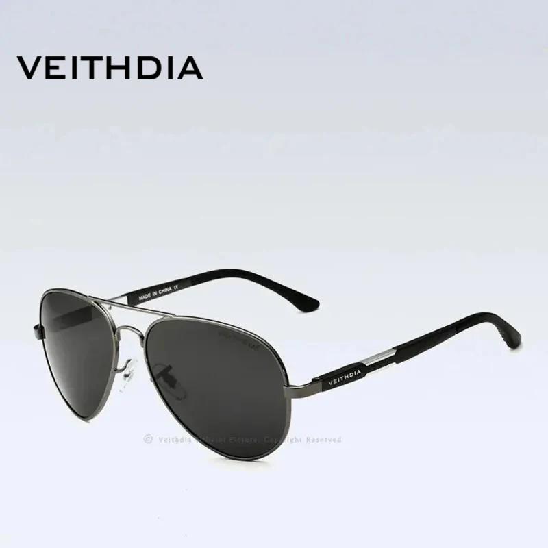 VEITHDIA pilote lunettes de soleil en aluminium hommes lunettes pour femme polarisées UV400 lentille