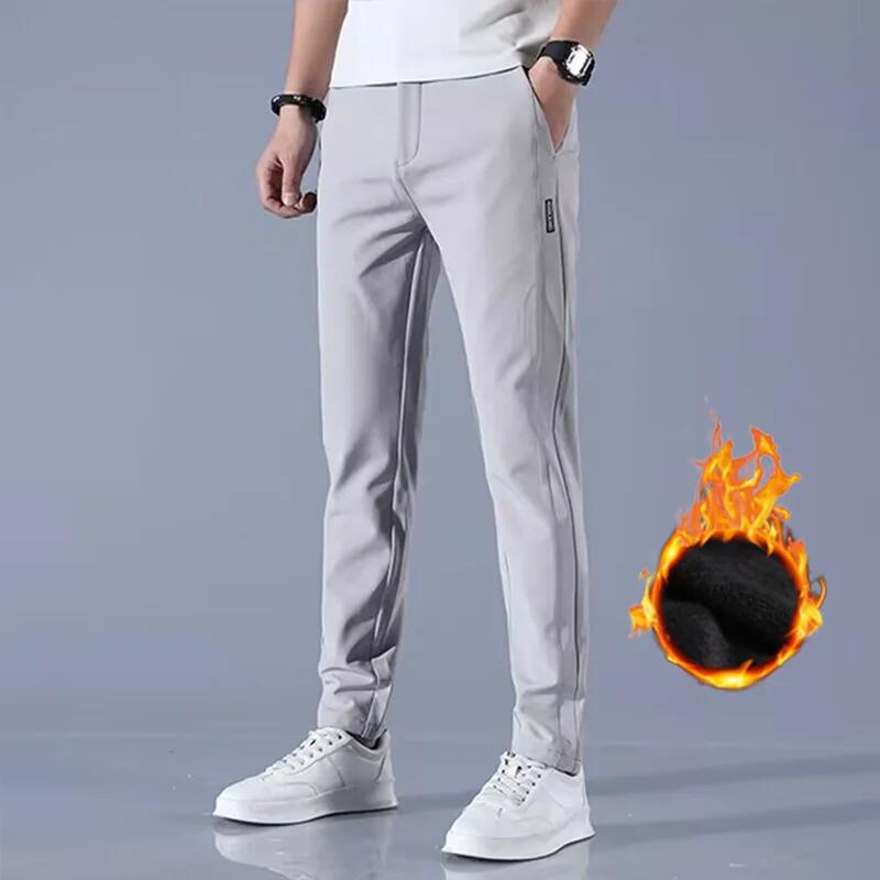 Pantalon décontracté en velours pour homme, épais, extensible, Slim, taille élastique, survêtement d