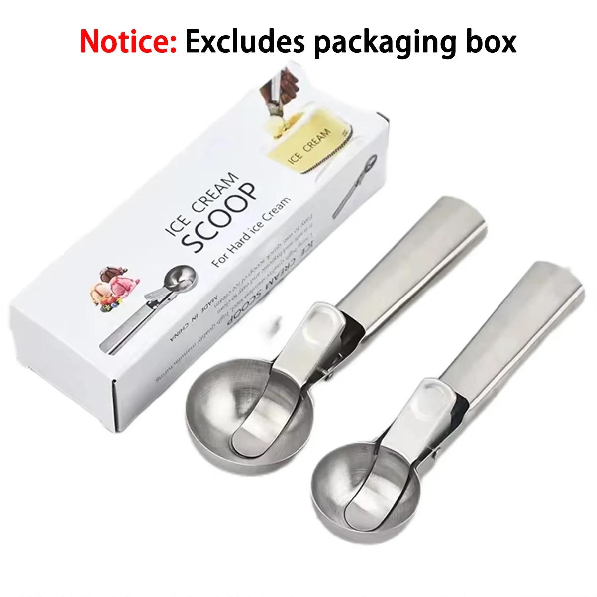 Cuillère à glace à double usage en acier inoxydable, cuillère à glace multifonctionnelle pour fruits