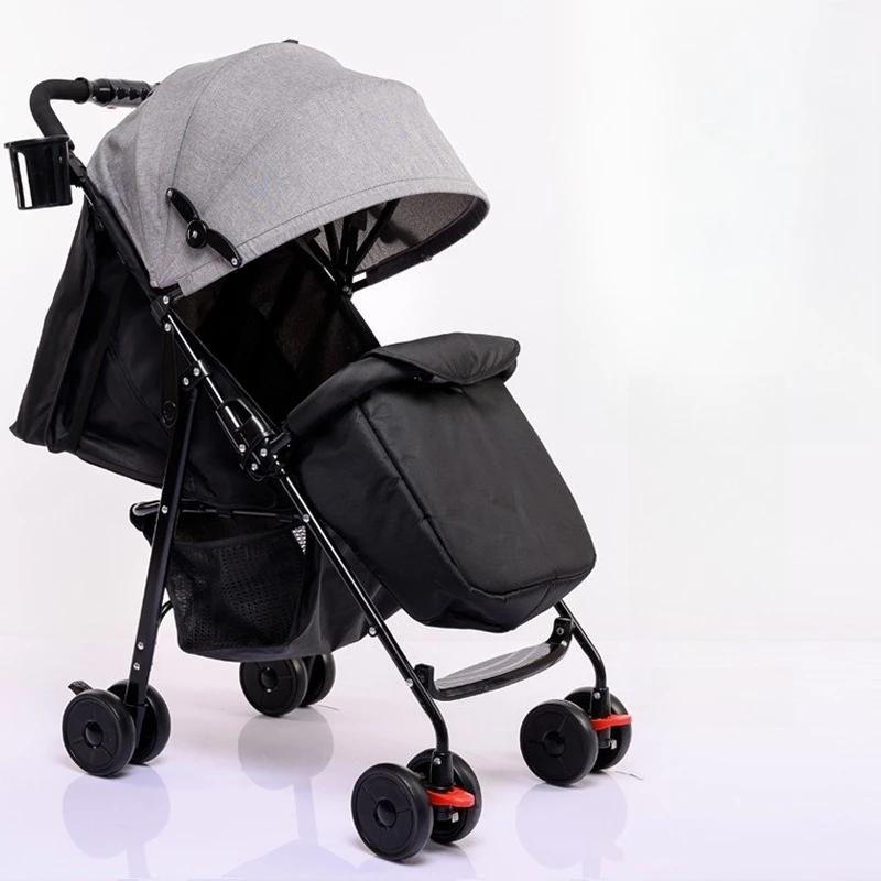 Poussette bébé pliable et légère pour s'asseoir et couché, absorbant les chocs et résistante aux fre
