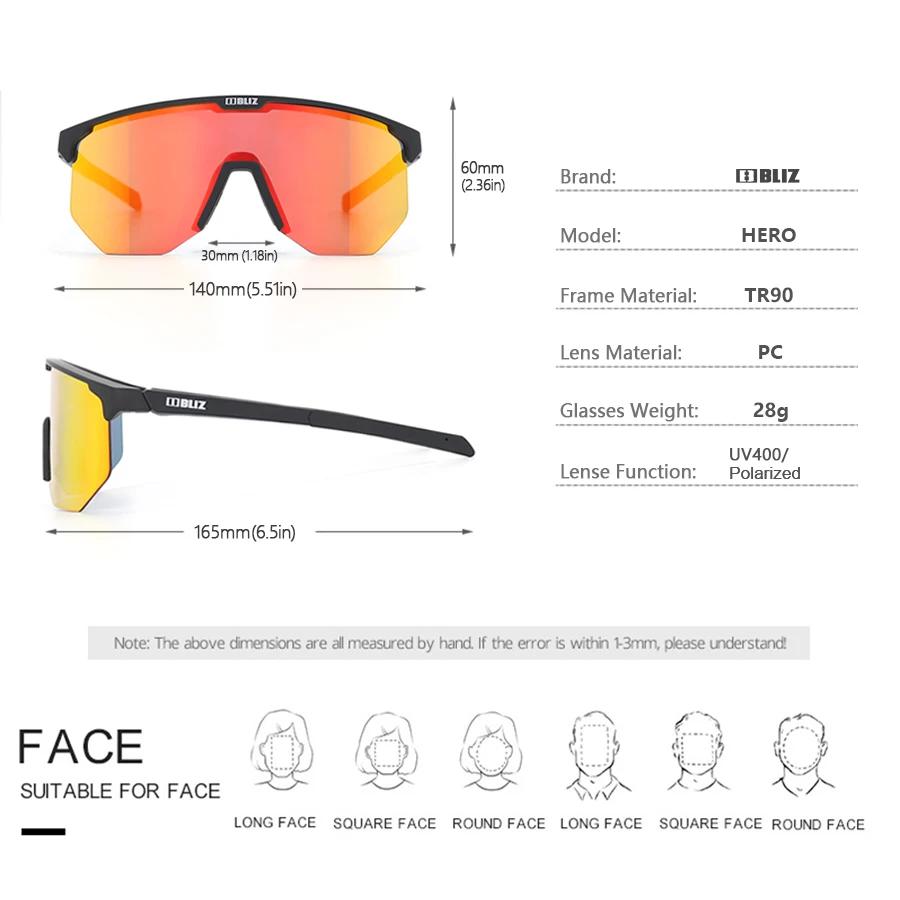 Lunettes de cyclisme B BLIZ Hero, anti-vent, polarisées, pour hommes et femmes, pour le VTT, la rand