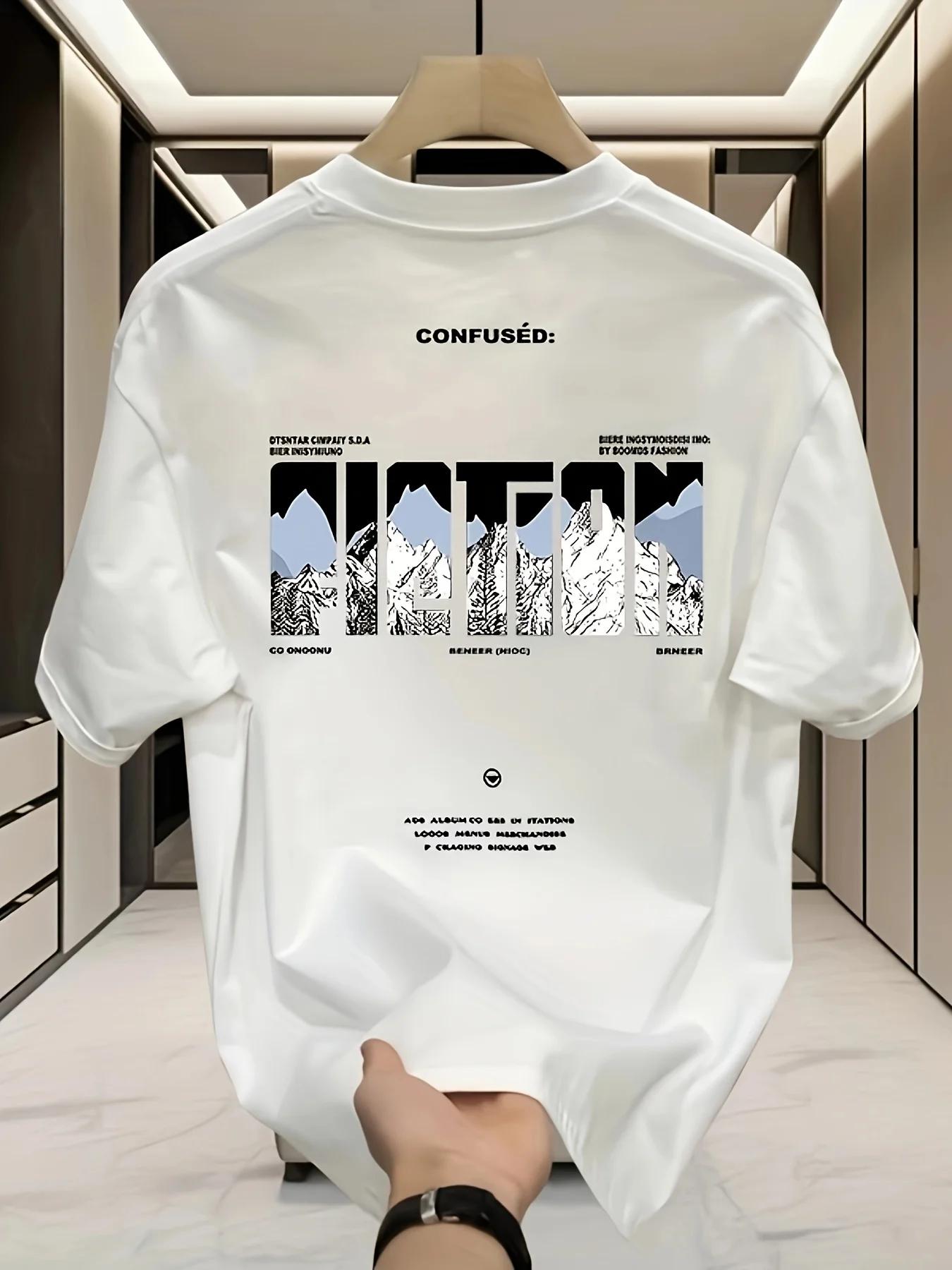 T-shirt ample pour homme, style streetwear américain, nouveau style d'été, 100% coton pur, matière d