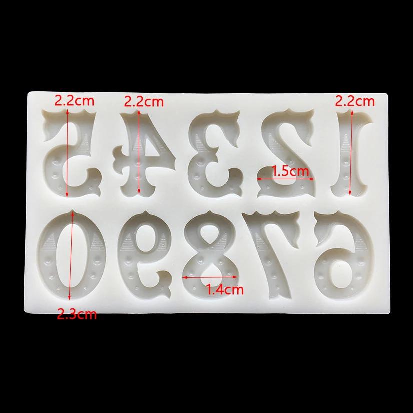 Moule en silicone chiffres 0-9 pour pâtisserie, chocolat, cupcakes, outils de décoration de gâteaux 