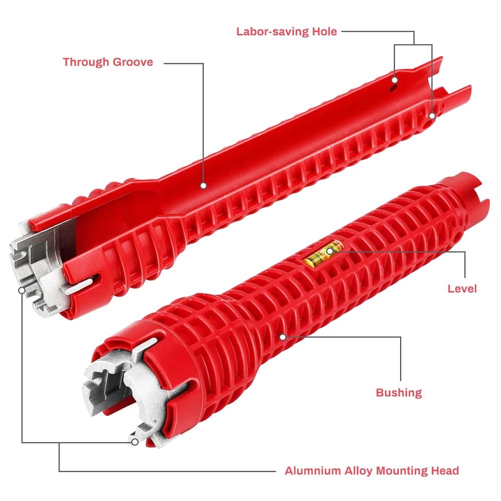 Nouveau 8 en 1 Multi clé Flume clé magique évier outils de plomberie clé magique clé polyvalente clé
