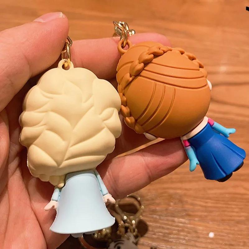 Porte-clés de dessin animé Disney pour enfants, figurine d'anime, Elsa congelée, Anna, OlPG, porte-c
