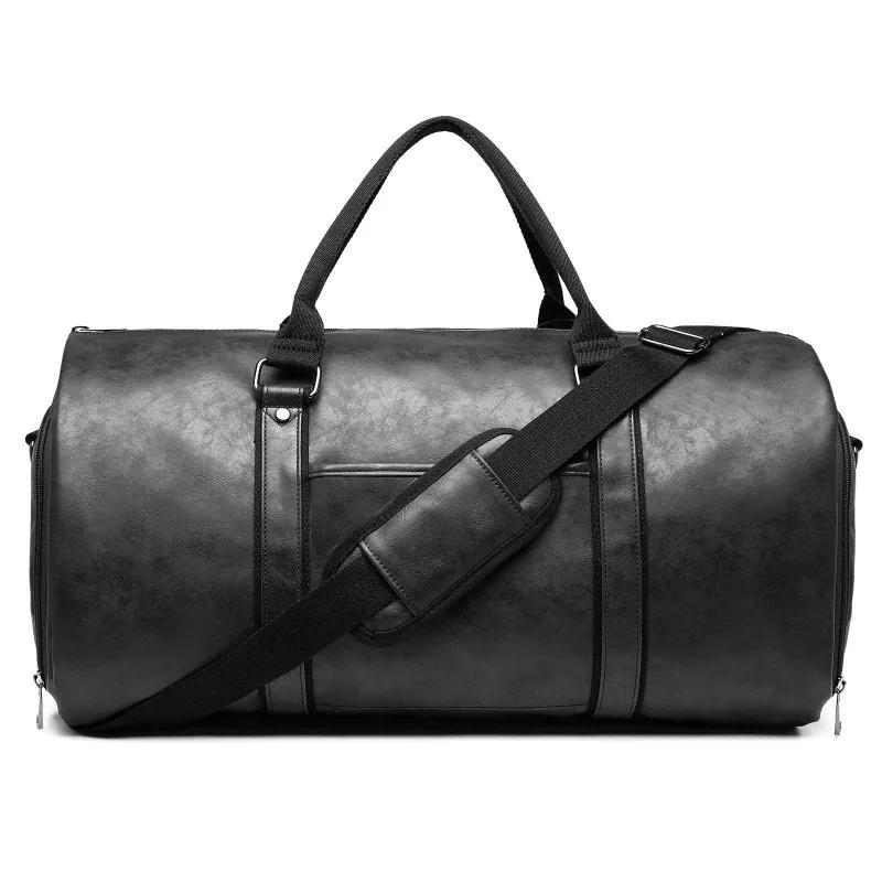 Sac de voyage en cuir grande capacité, imperméable, pour week-end, affaires, convertible, 2 en 1, ba