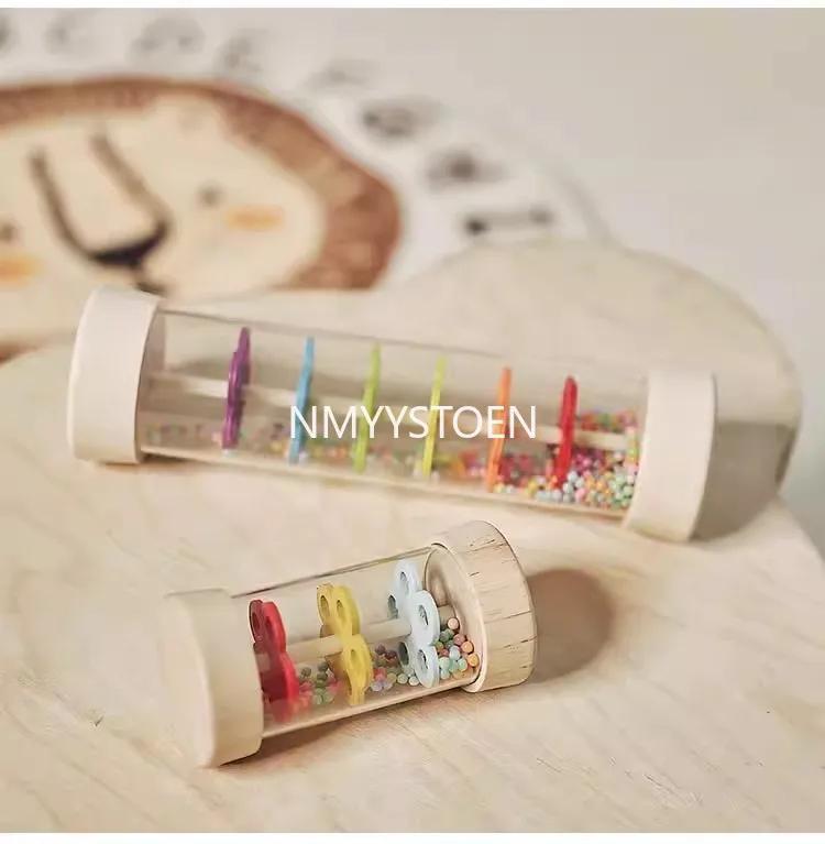 Bébé en bois pluie son tuyau Simulation pluie son en bois jouet cadeau sablier amusant musique Shake