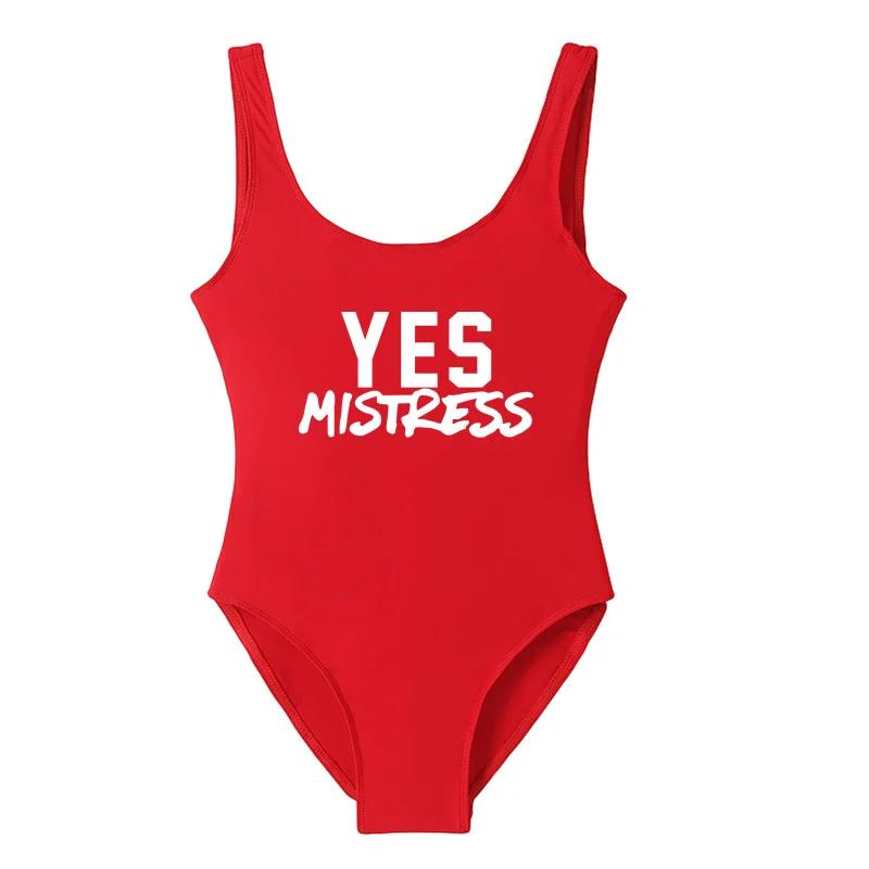 YES MISTRESS-Maillot de bain une pièce pour femmes, tenue sexy, drôle, dos nu, monokini, mignon, bad