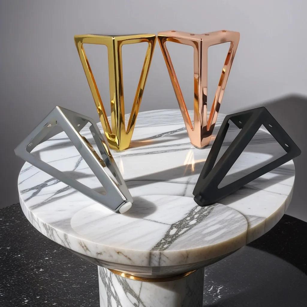 Pieds de Remplacement en Métal Épais pour Meubles, 4 Pièces, 15cm, pour Canapé, Meuble TV, HOCabinet