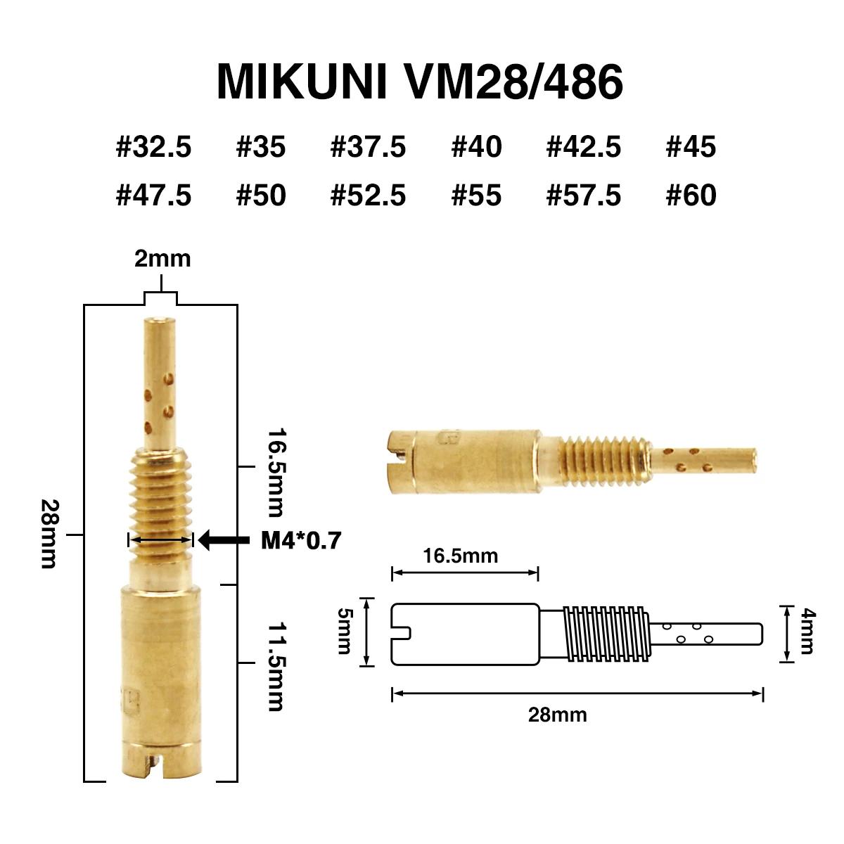 ZSDTRP 12 pièces Mikuni carburateur pilote Jets Jet lent pour Mikuni HS40 HSR42/45/48 RS34-RS40 TM33