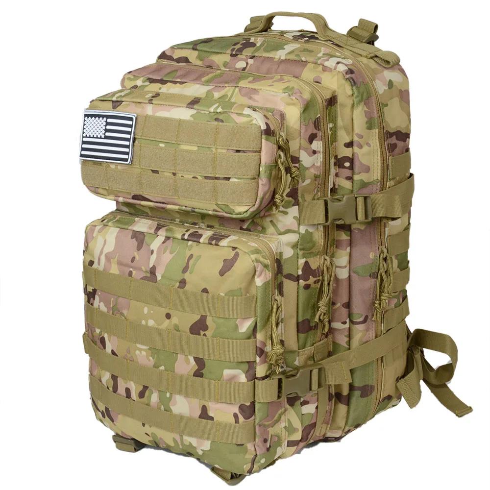 Sac à dos tactique de randonnée, de sport et de camping camouflage, grande capacité 50 litres 900D, 
