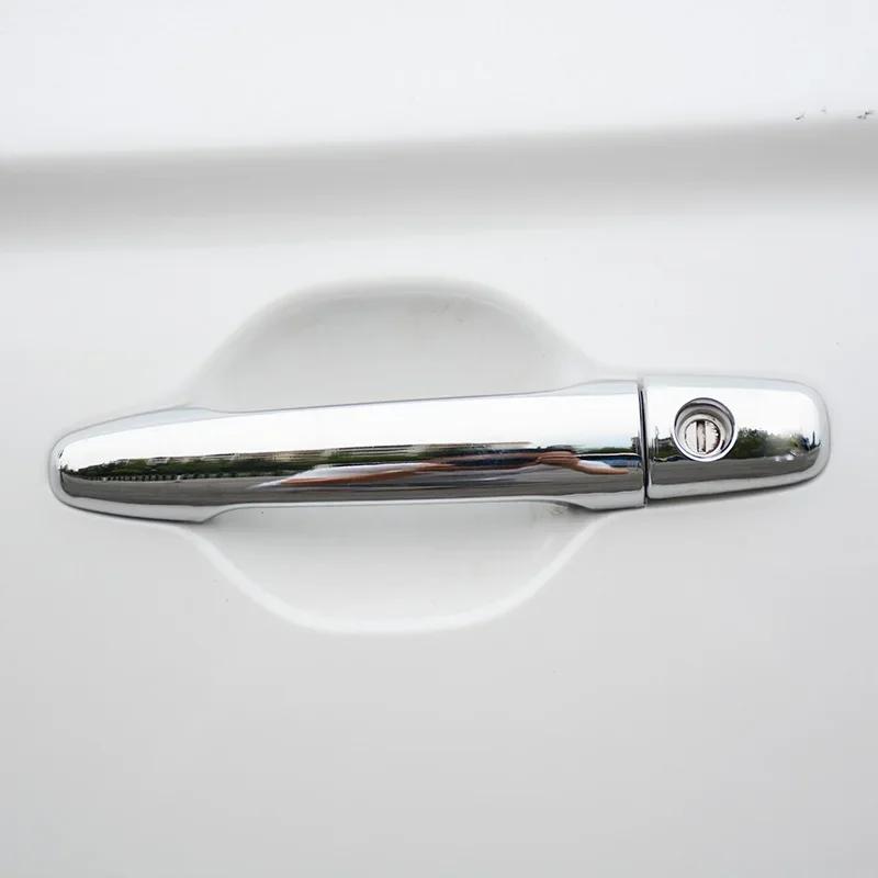 Pour Mitsubishi Lancer ASX 2008-2020 noir brillant en Fiber de carbone Chrome poignée de porte de vo