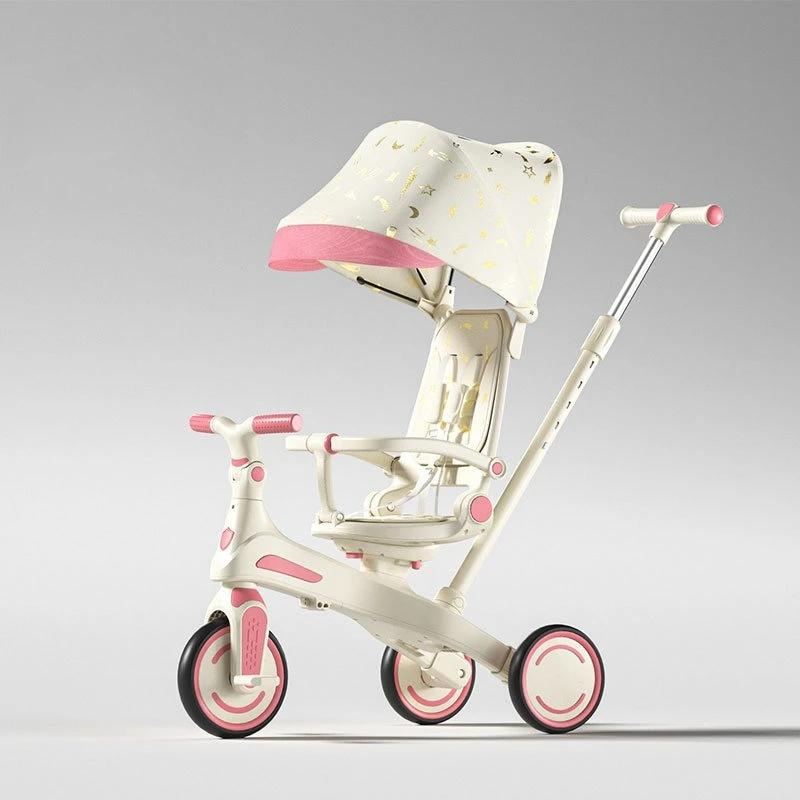 Poussette Trike pour bébé, siège pliable et réversible, conception Anti-basculement, cadre en Fiber 