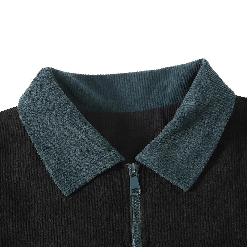 Manteau Homme Printemps Automne Couleur Contrastante Col Rabattu Veste Décontractée Ample Respirante