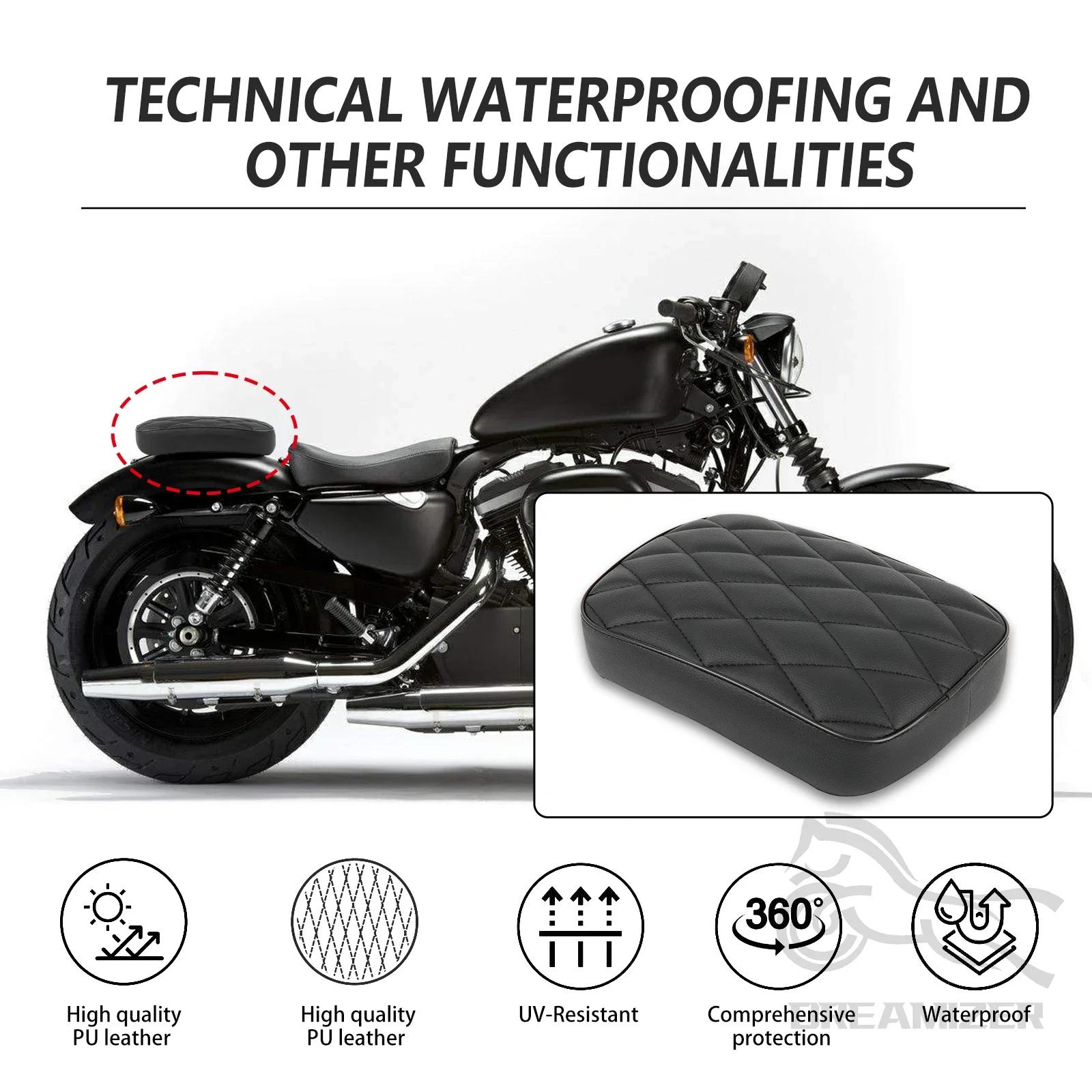 Siège de passager arrière universel noir à ventouse pour moto, pour Harley 883 1200 48 Choppers Bobb