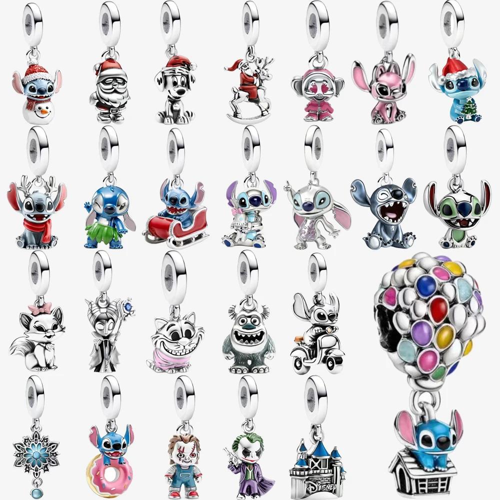 Breloques pendantes Stitch & Angel en argent sterling 925, Sulley Mickey & Minnie Zootopia, compatib