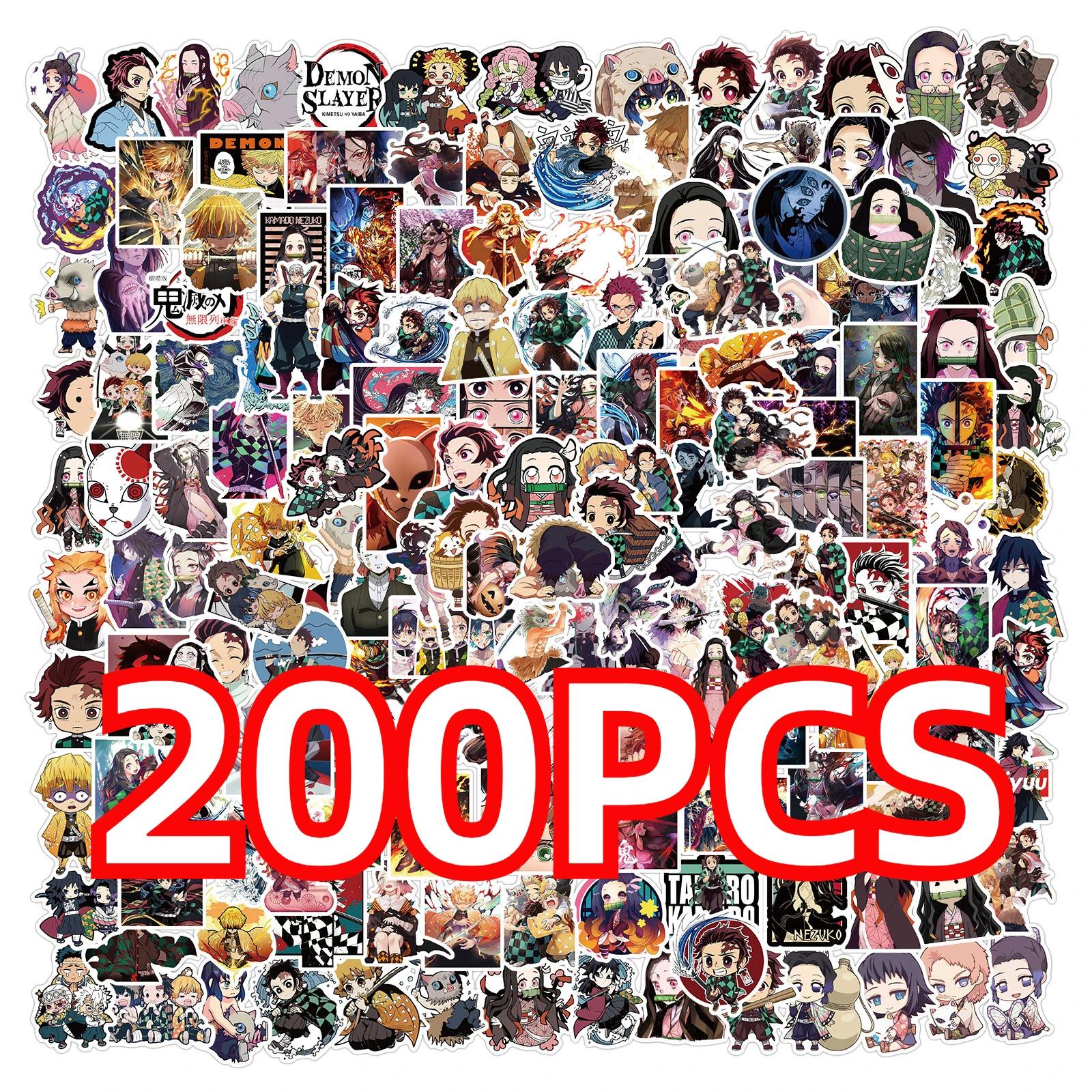 100/200 pièces dessin animé démon Slayer autocollants pour ordinateur portable valise Skateboard gui