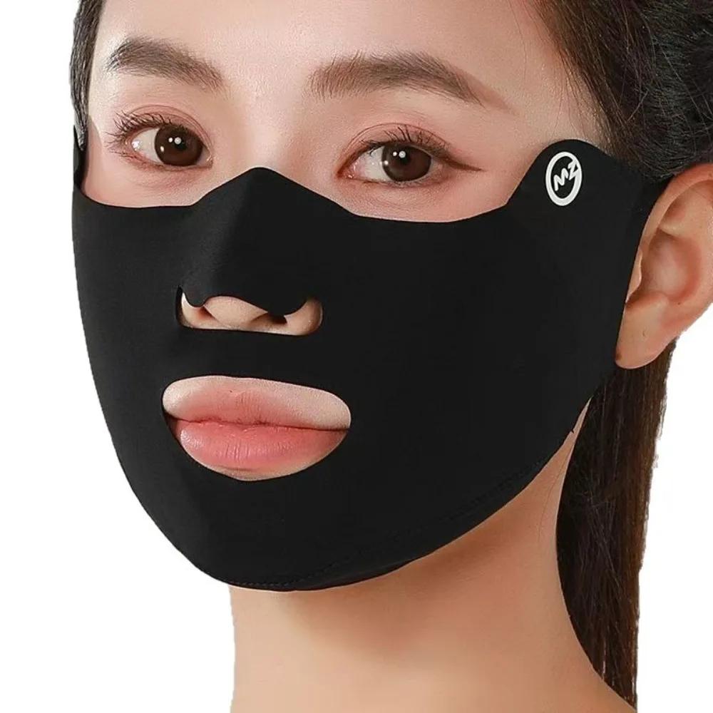 Nouveau masque respirant en soie glacée, masque de protection solaire Anti-poussière lavable, masque