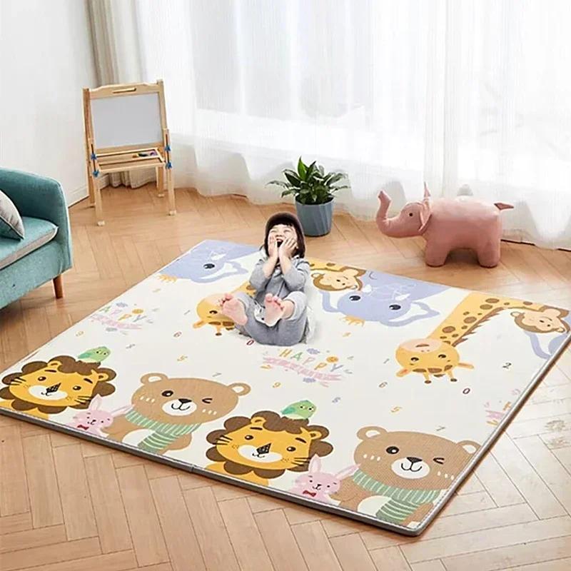 Tapis de jeu rampant pour activités de bébé, motif Double face, Non toxique, EPE, pour salle de spor