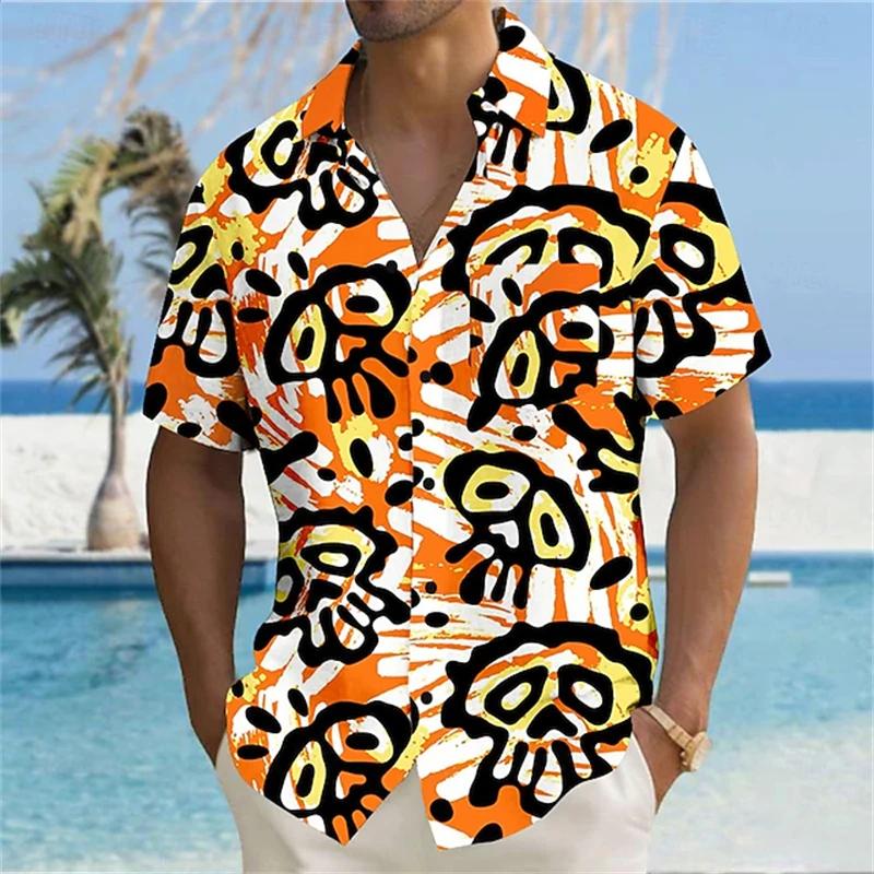 Chemise à manches courtes pour hommes, rétro classique des années 70, décontractée, avec boutons à r