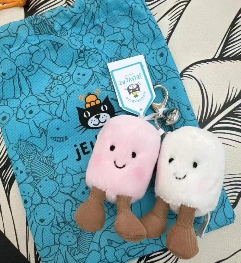 Nouveau porte-clés en peluche Hot JC édition limitée Printemps, bicolore, motifs guimauve, cerise, s
