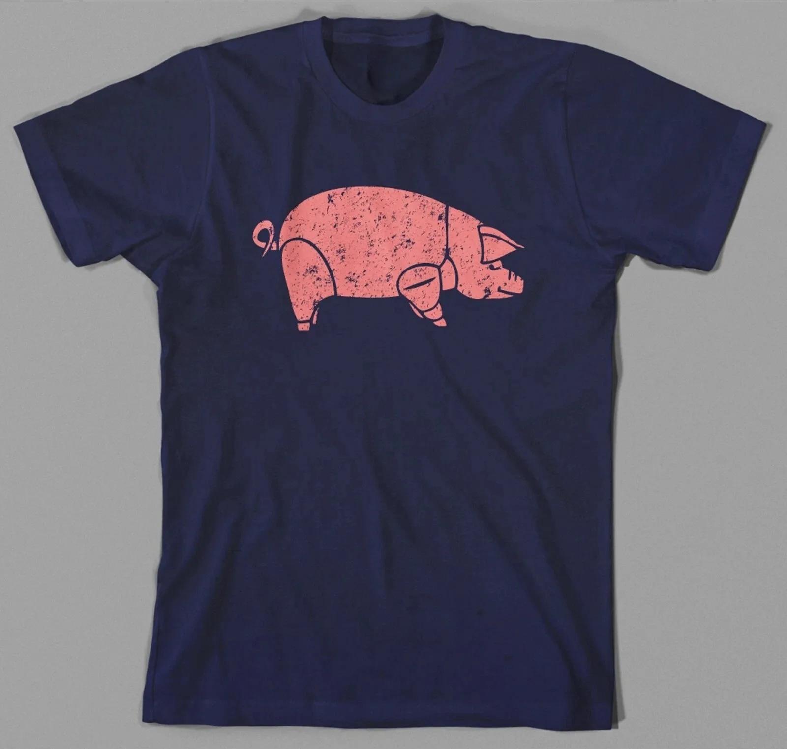 Rétro Y2K hauts cochon rose Floyd animaux t-shirt porté par 1977 le mur Syd Barett luxe haut de gamm