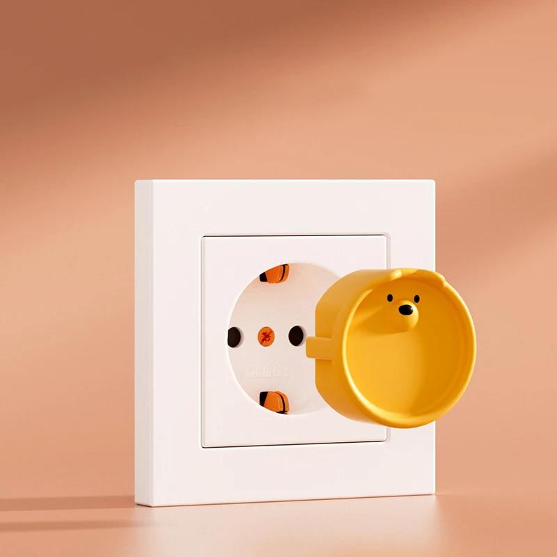 5 pièces bébé Protection de sécurité prise housse de Protection mignon dessin animé enfants Silicone