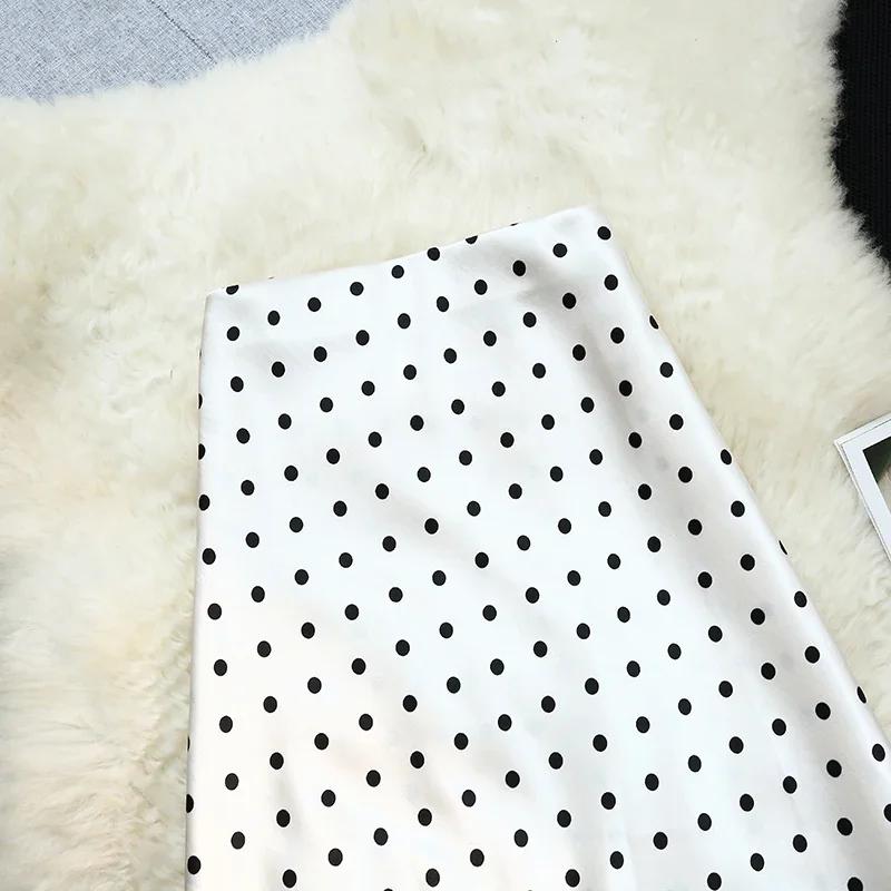 Jupes sirène en satin à pois style vintage Seoulish pour femmes, nouvelle collection printemps-été 2